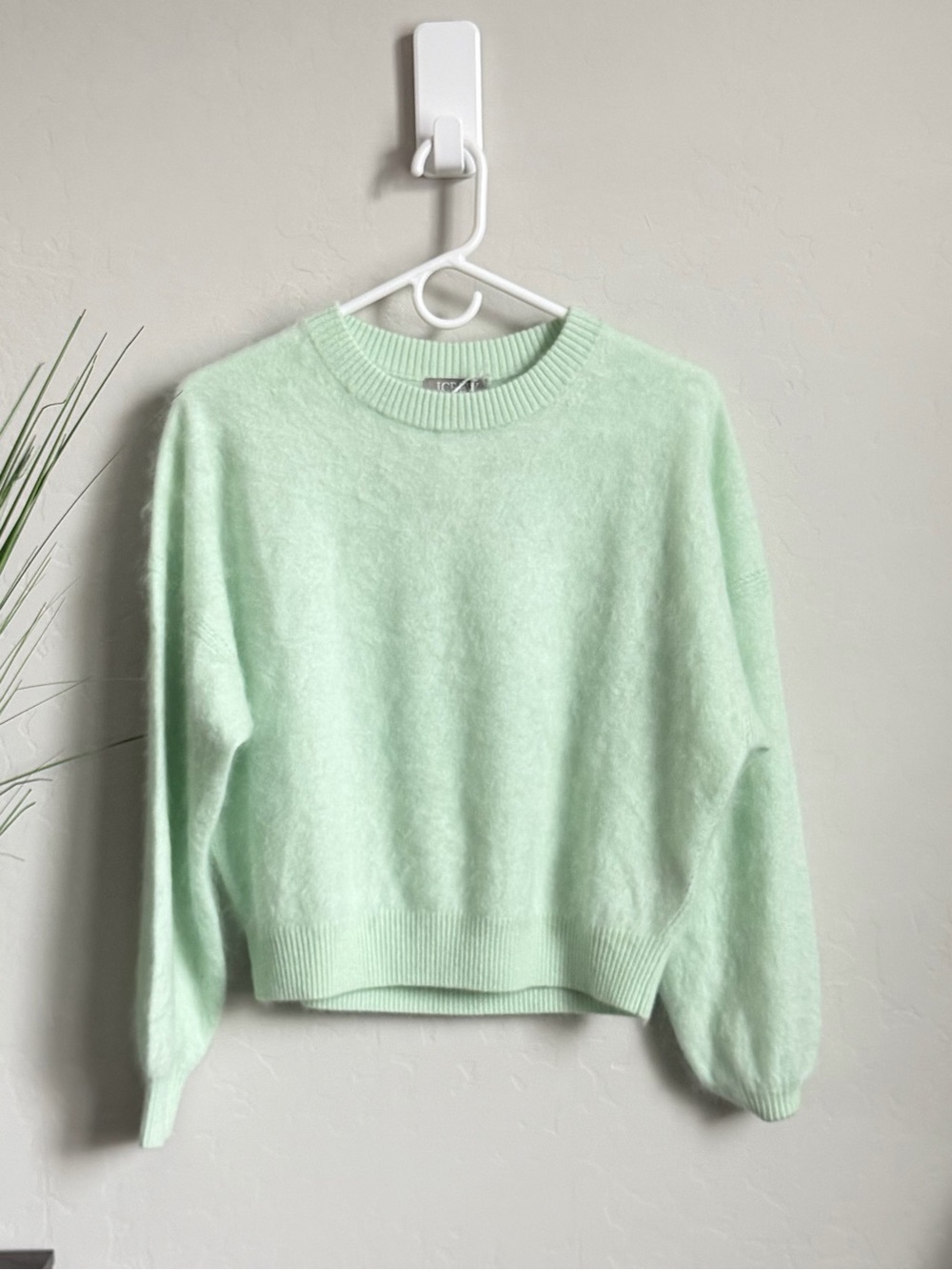 J.Crew 100% Brushed Cashmere Sweater Mint Green Relaxed NWT